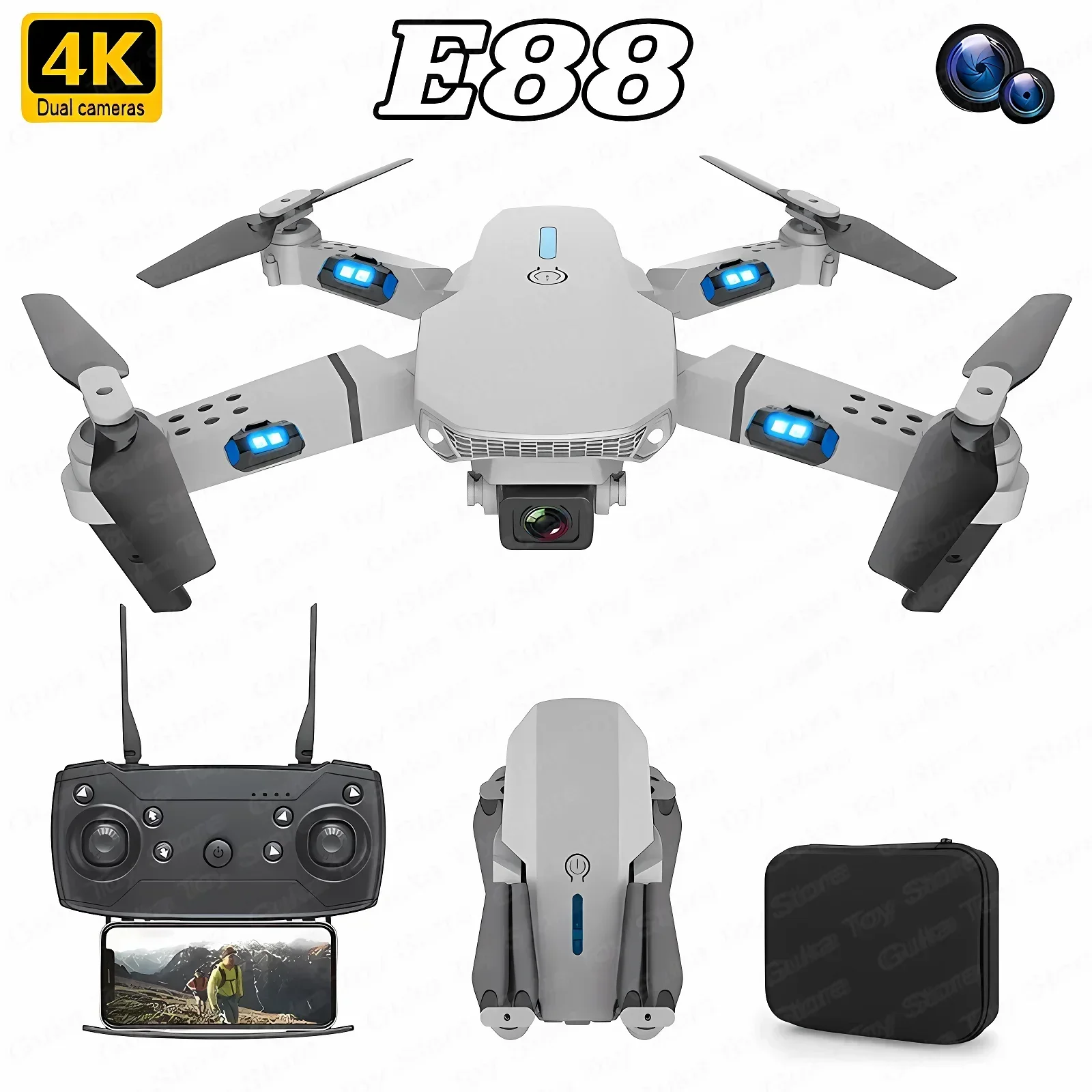 E88 Pro Drone FPV kamera sudut - Drone Rc Foldable ulasan dan harga